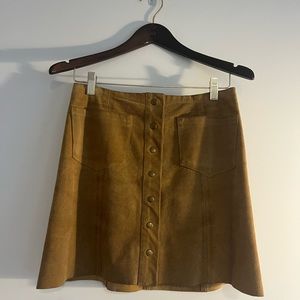 Suede Reformation skirt with snap buttons